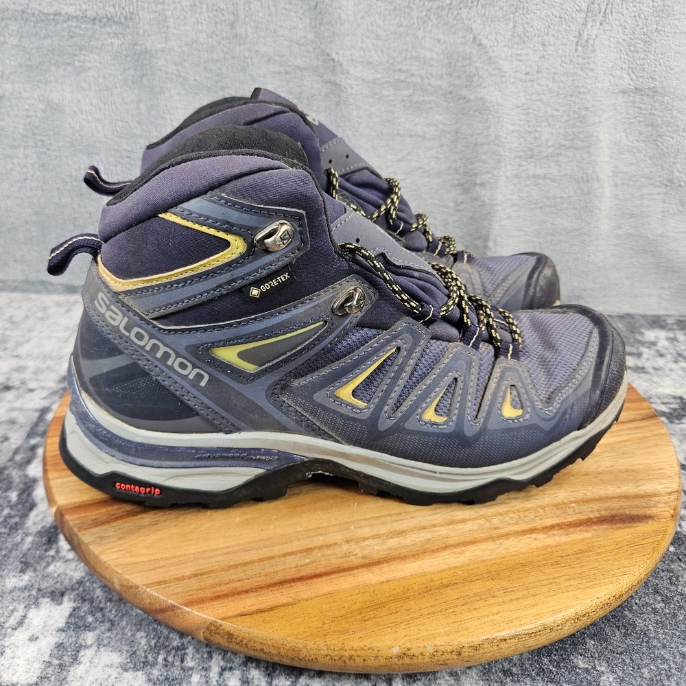 Salomon X-Ultra 3 Mid GTX Womens Size 7.5 Blue Outdoor Hiking Boots 398691